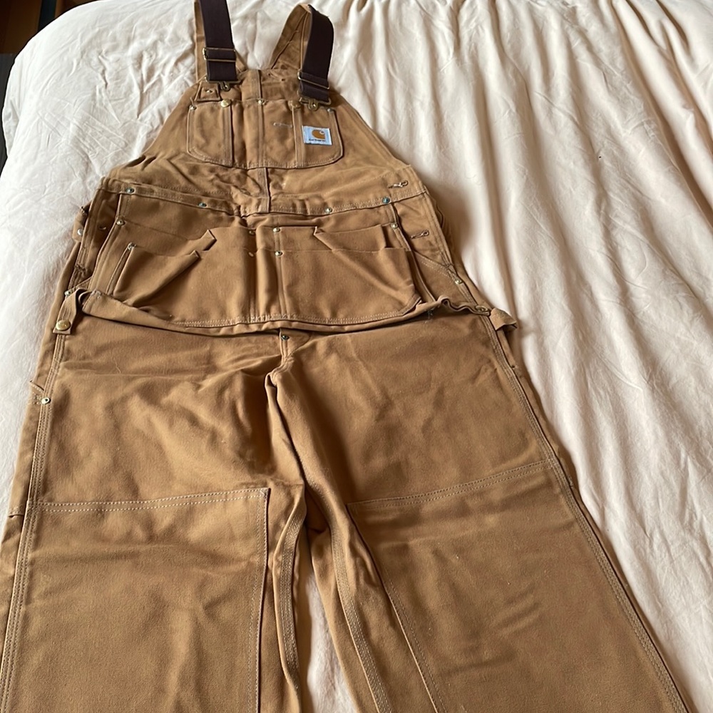 Carhartt Men's Duck Carpenter Bib Overalls Unlined 32x32